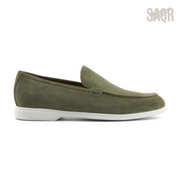 Loro Piana Summer Walk Suede Loafers – Olive Green - View 1