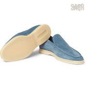 Loro Piana Summer Walk Loafers – Light Blue - View 4