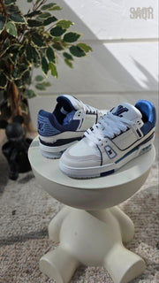 Louis Vuitton LV Trainer Sneakers – White & Blue - View 5