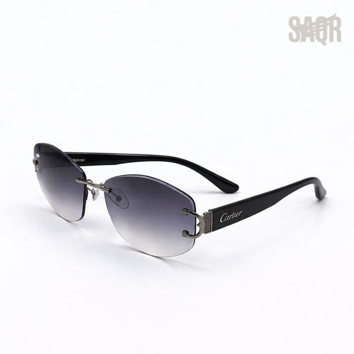 Cartier Glasses | Slim Black Aviator
