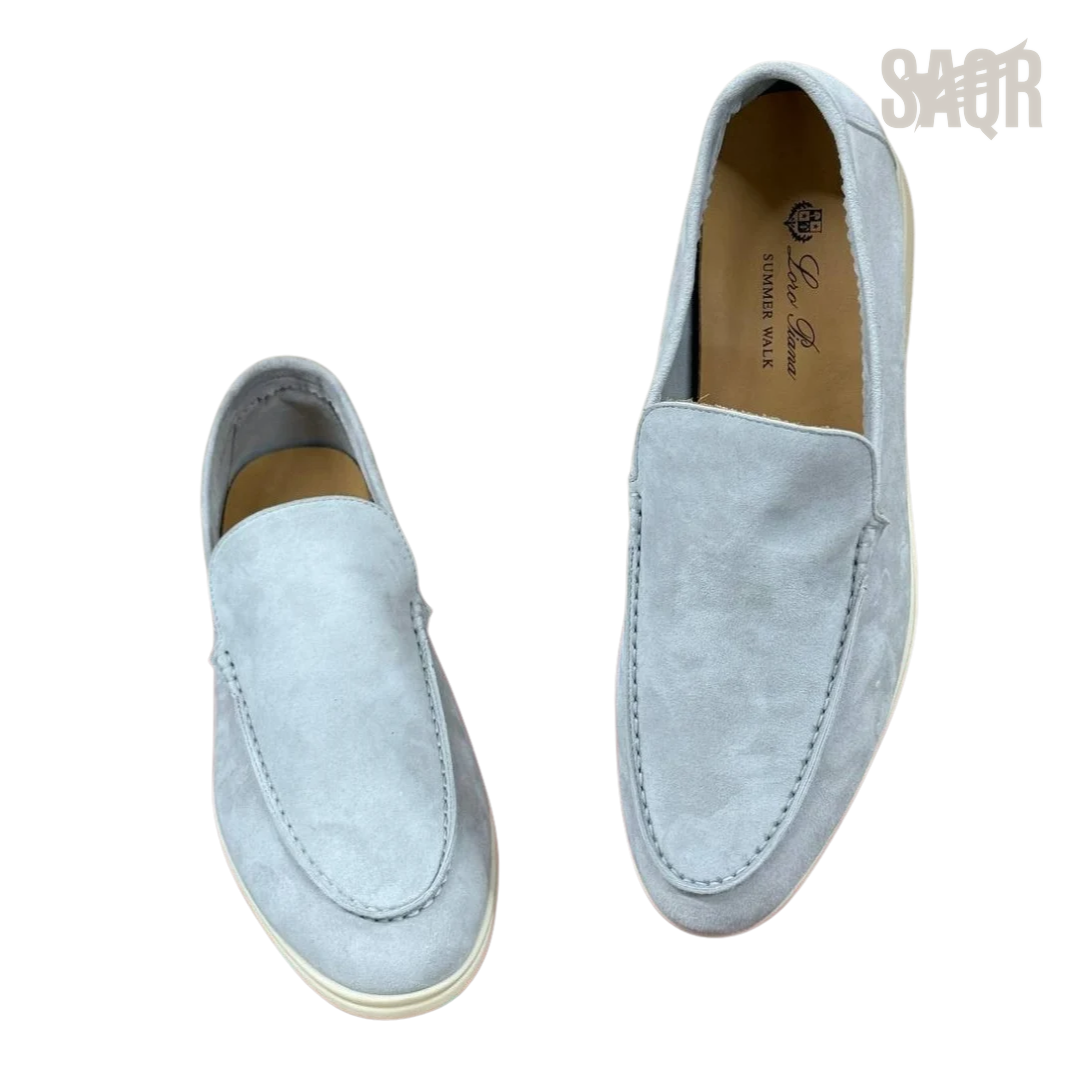 Loro Piana Summer Walk Icy Loafers – Blue - View 3
