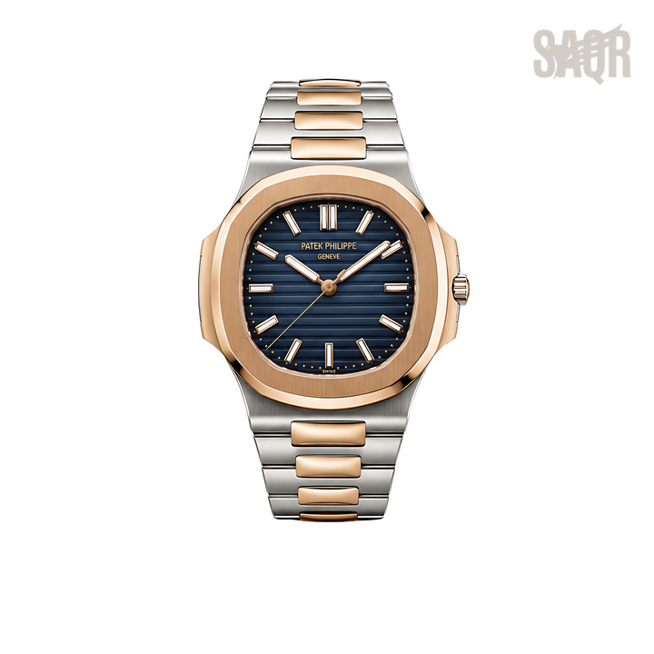 Patek Philippe Nautilus 5711 Blue Dial Two Tone Silver Rose Gold Watch - image 1