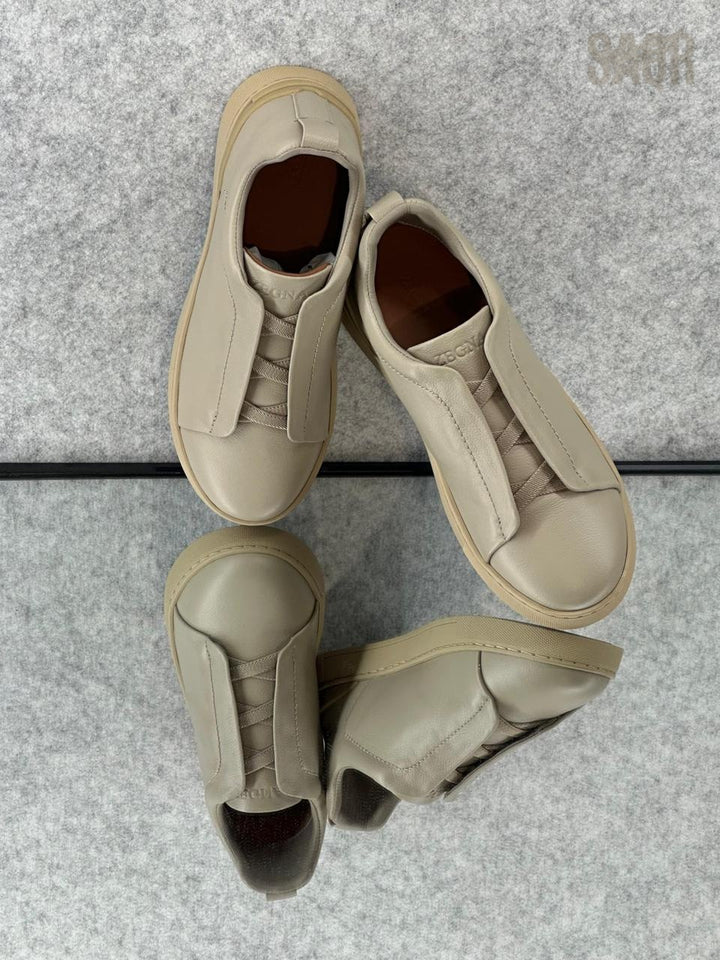 Zegna Navy Slip-On Sneakers