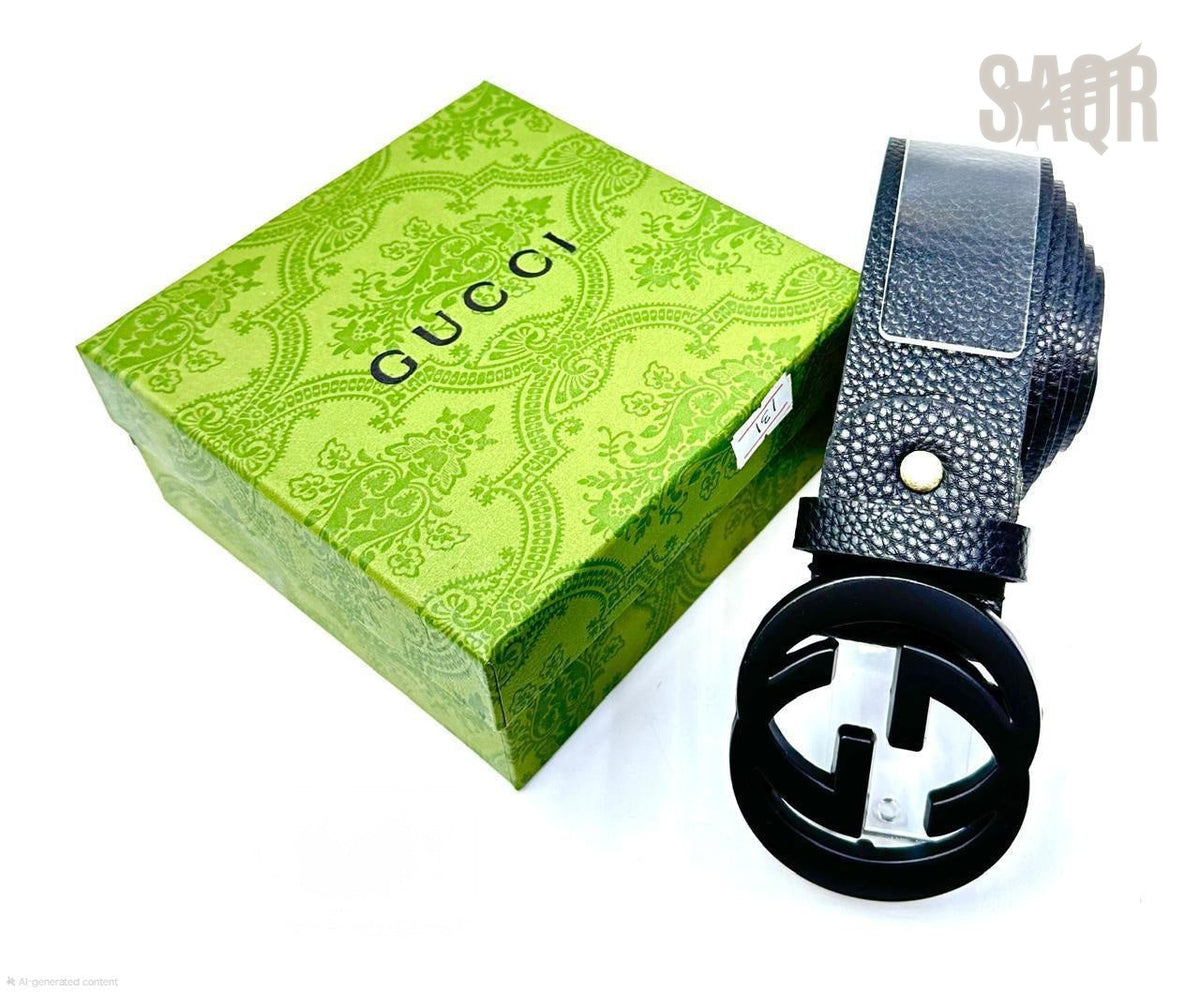 Gucci | Interlocking G Belt – Navy Blue / Blue Hardware – Product Image 1