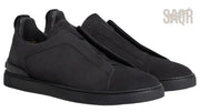 Zegna Footwear | Triple Stitch Suede All Black