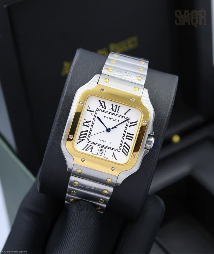 Cartier Santos de Cartier Skeleton (Green Lacquered Bridges)