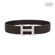 Hermes Dark Dull Brown Silver Logo Belt - image 3