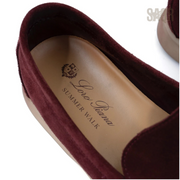 Loro Piana Summer Walk Suede Loafers – Maroon - View 3