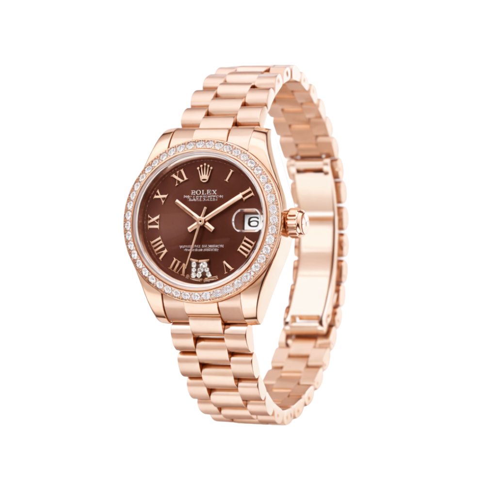 Rolex Watch | Datejust Chocolate Roman Diamond Bezel