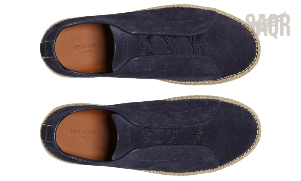 Zegna Footwear | Triple Stitch Espadrille Dark Blue