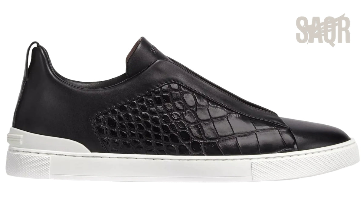 Zegna Triple Stitch Sneaker - Black & White | Men