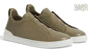 Zegna Footwear | Triple Stitch Olive Green