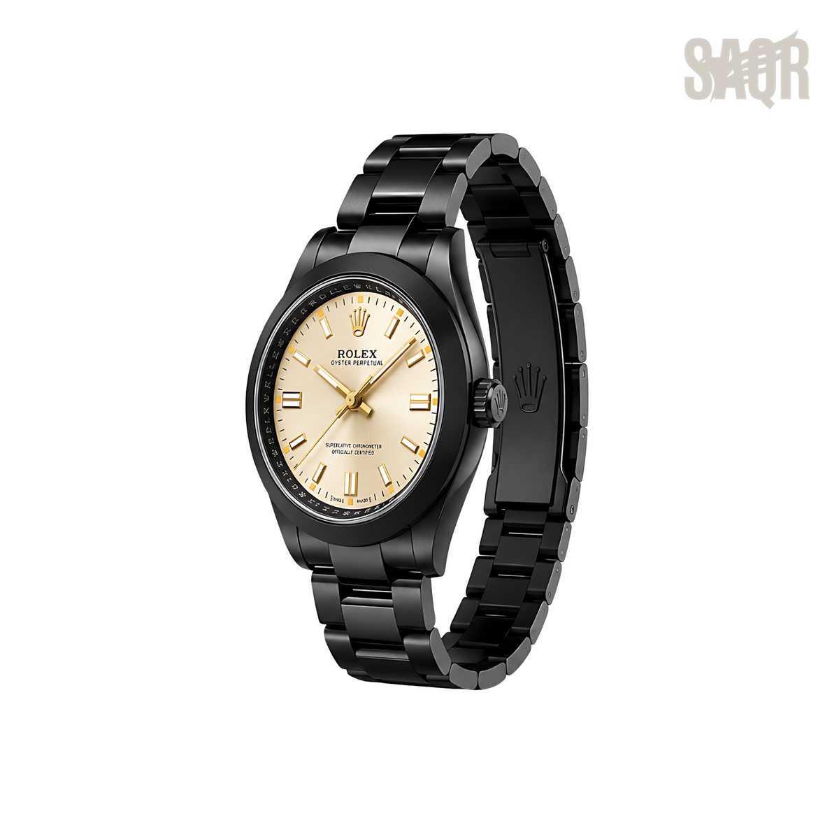 Rolex Milgauss Yellow Dial Matte Black Watch - image 3