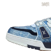 Louis Vuitton LV Trainer Denim Sneakers – Blue & White - View 2