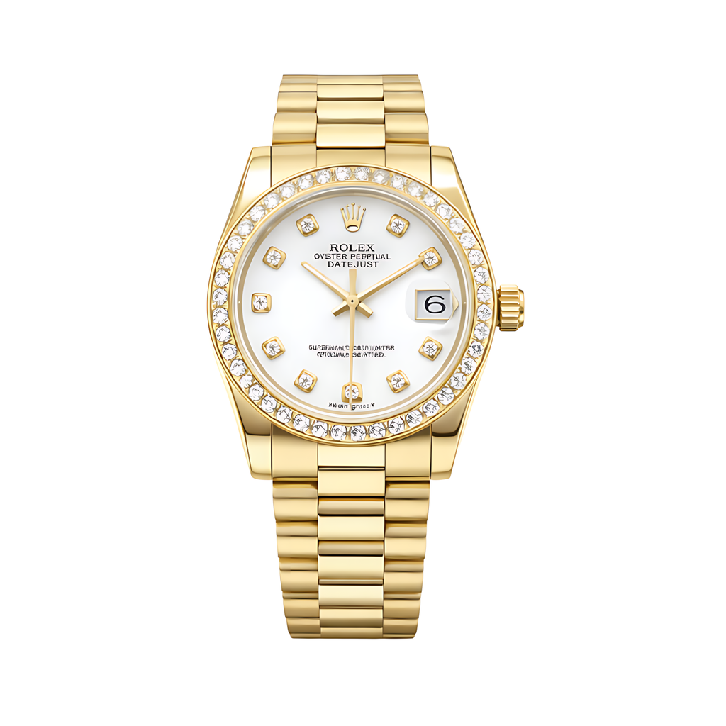 Audemars Piguet Watch | Royal Oak Yellow Gold White Diamond Dial