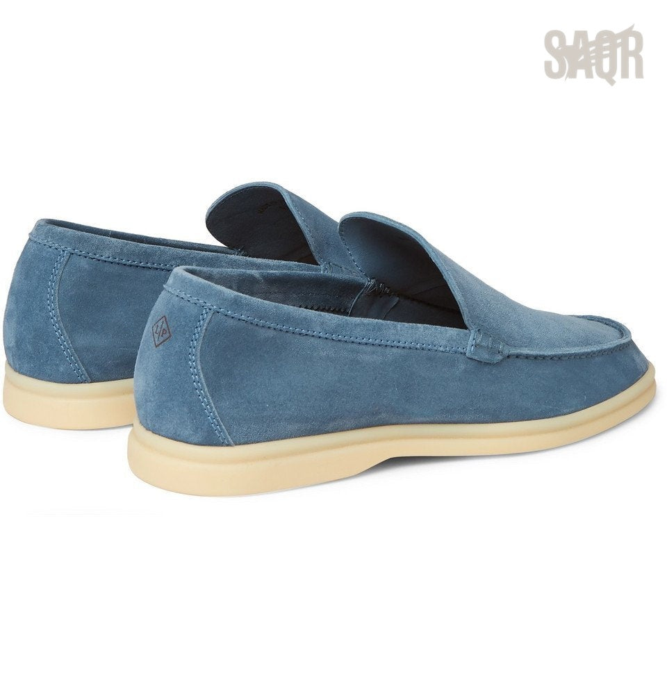 Loro Piana Summer Walk Loafers – Light Blue - View 3
