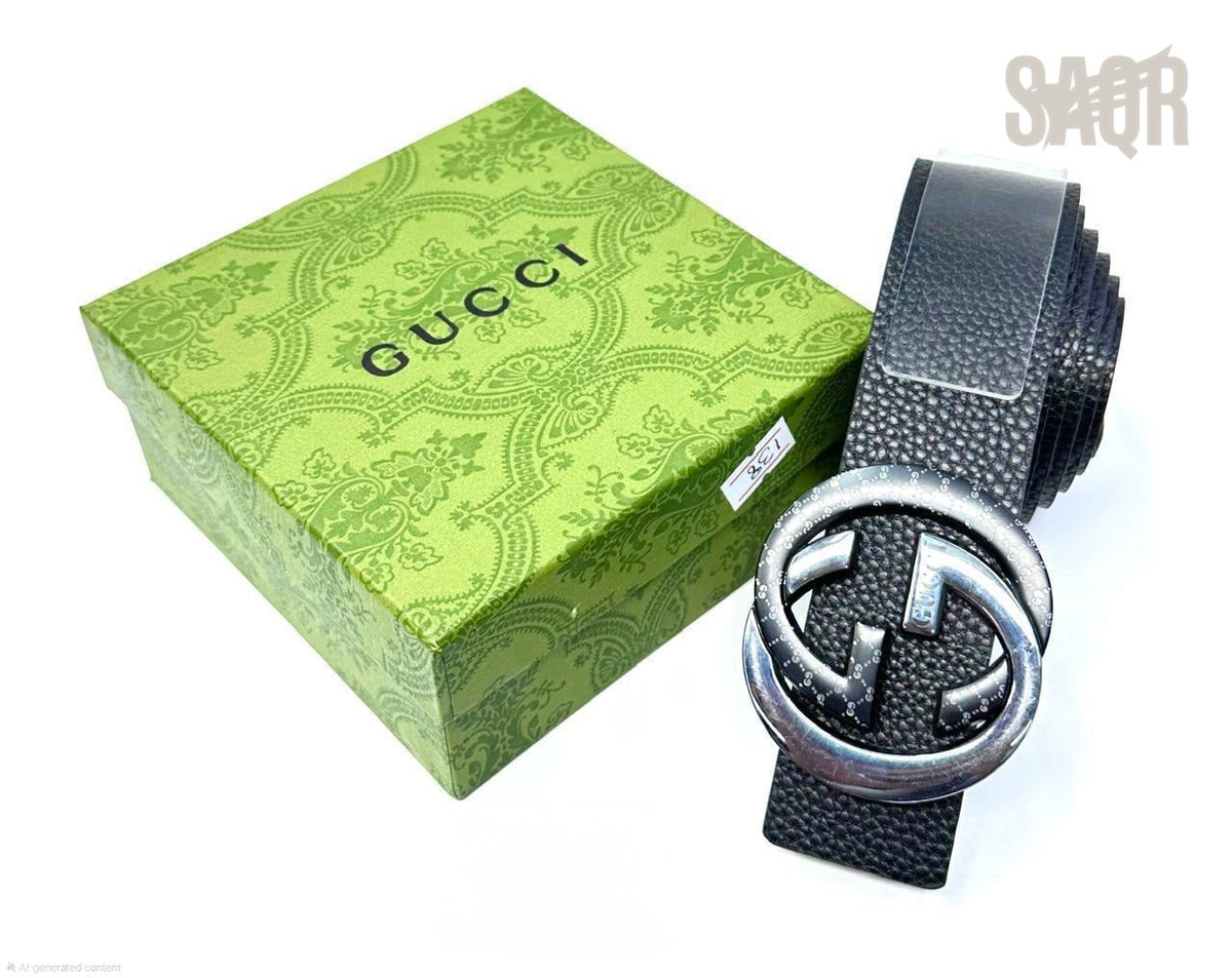 Gucci | Blondie Interlocking G Belt – Black / Gold / Black – Product Image 1