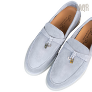 Loro Piana Summer Walk Loafers – Light Grey - View 4