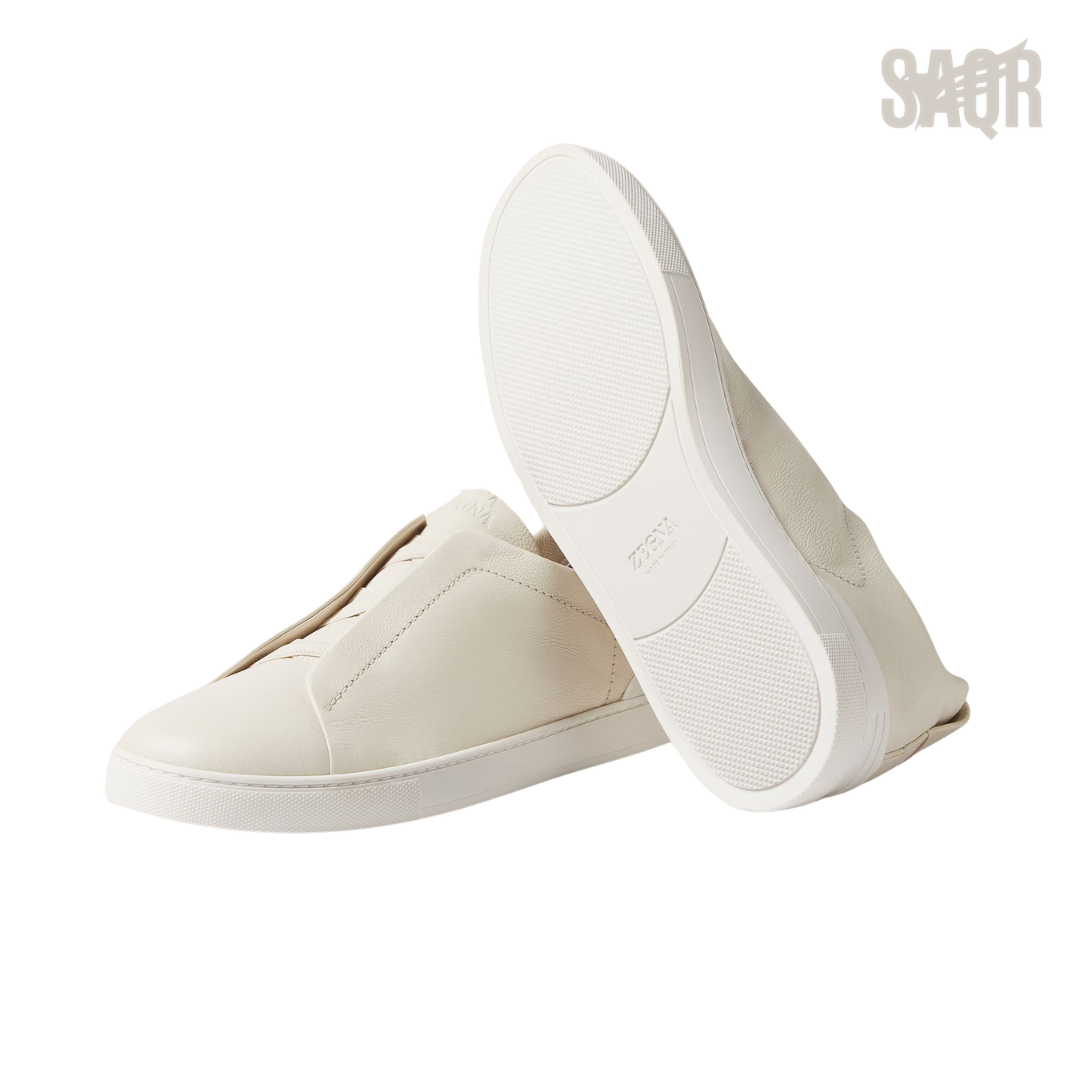 Zegna Triple Stitch Sneakers – Light Beige - View 4
