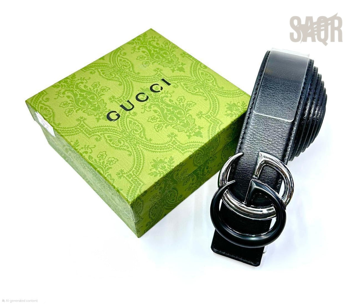 Gucci | Marmont Double G Belt – Black / Silver – Product Image 1