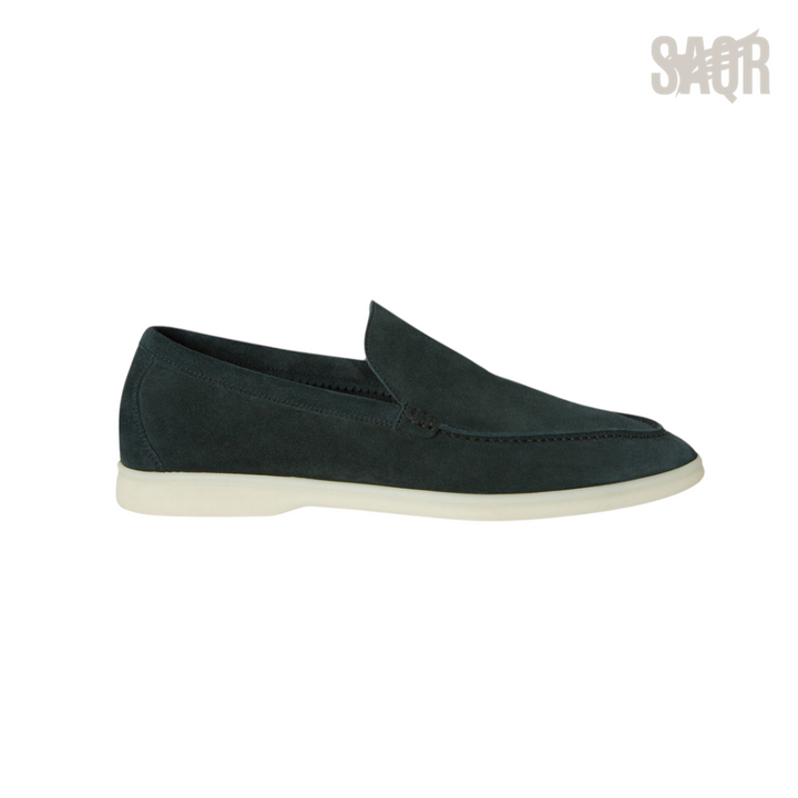 Loro Piana Summer Walk Suede Loafers – Dark Green - View 1