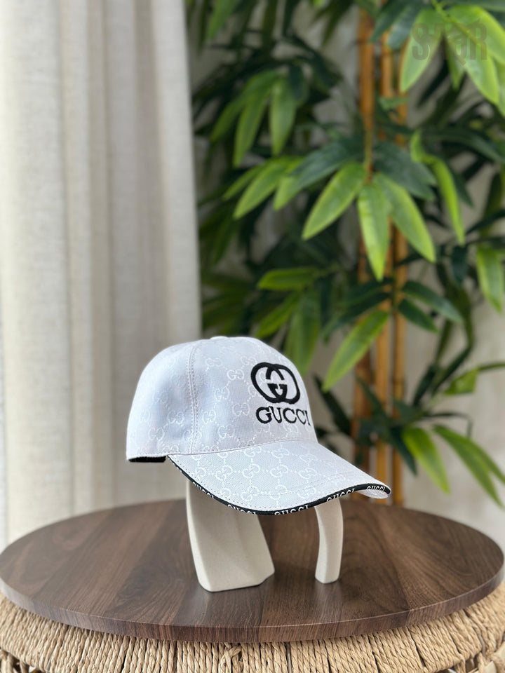 Gucci GG Canvas Baseball Hat with Miniature Double G (Beige/Ebony)
