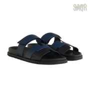 Hermès Chypre Sandals – Noir/Bleu Celeste - View 1