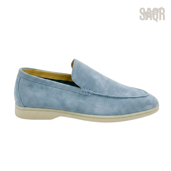 Loro Piana Summer Walk Icy Loafers – Blue - View 1