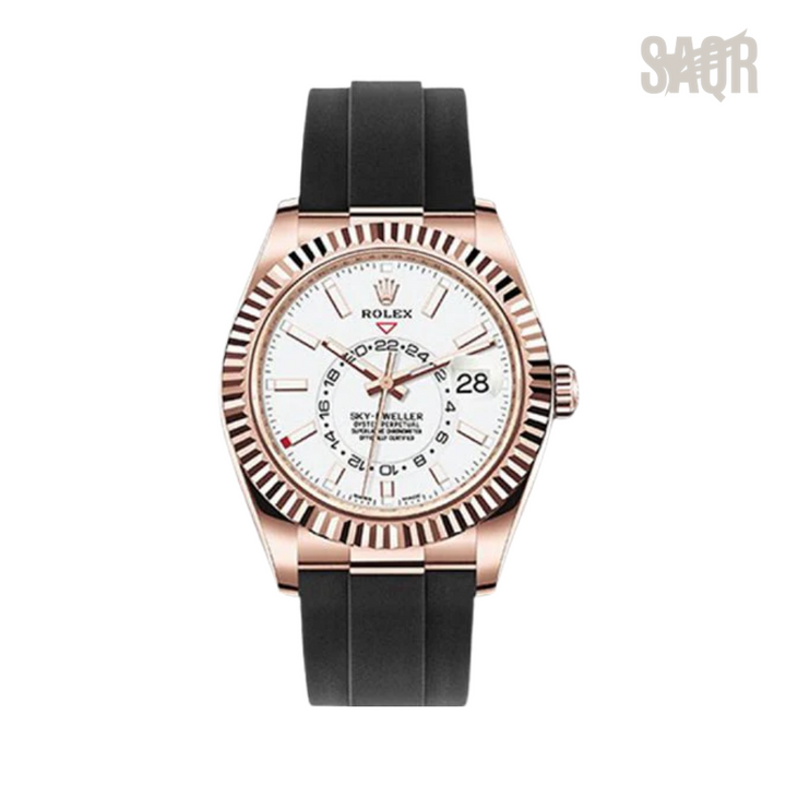 Rolex Watch | Sky-Dweller Gold/White