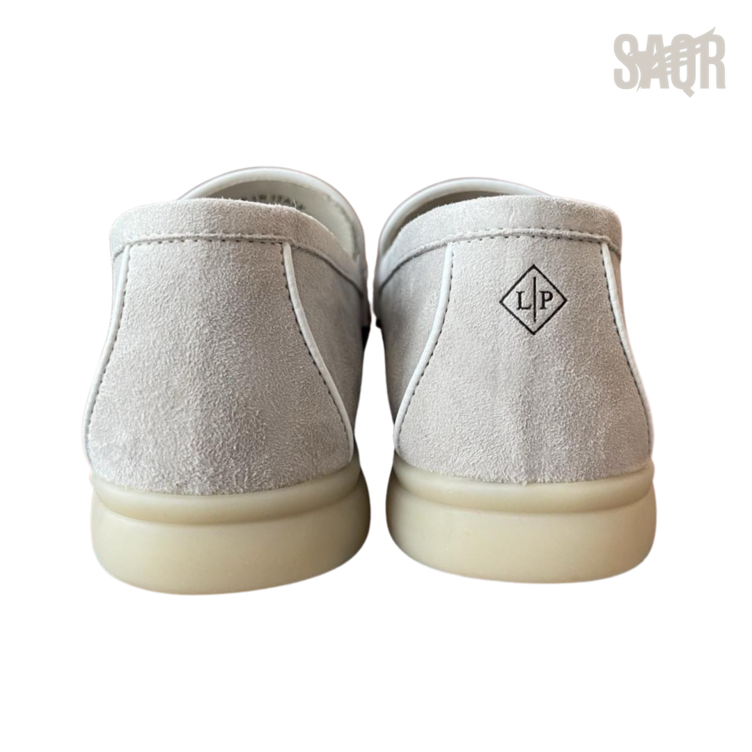 Loro Piana Summer Walk Suede Loafers – Light Grey - View 3