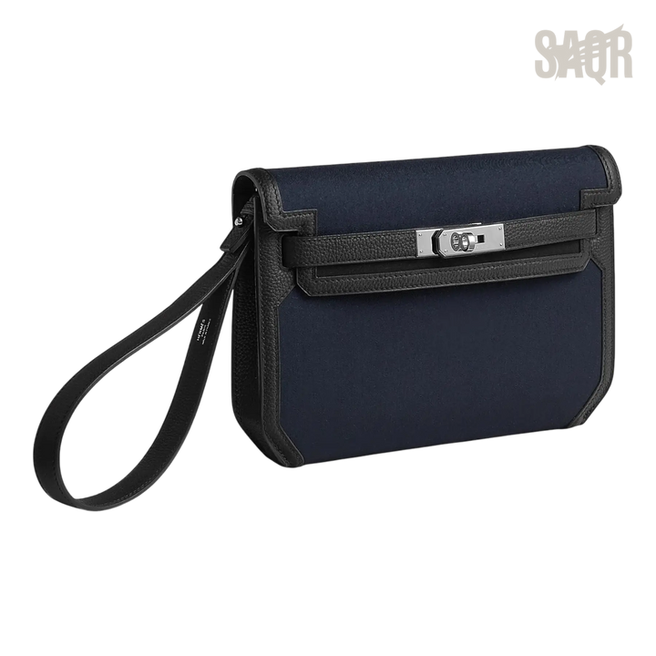 Hermès Depeche 25 Pouch – Bleu Marine / Noir - View 2
