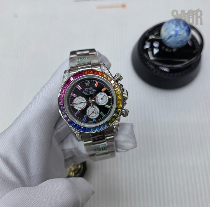 Rolex | Cosmograph Daytona Rainbow Watch – Yellow / Gold / Black – Product Image 1