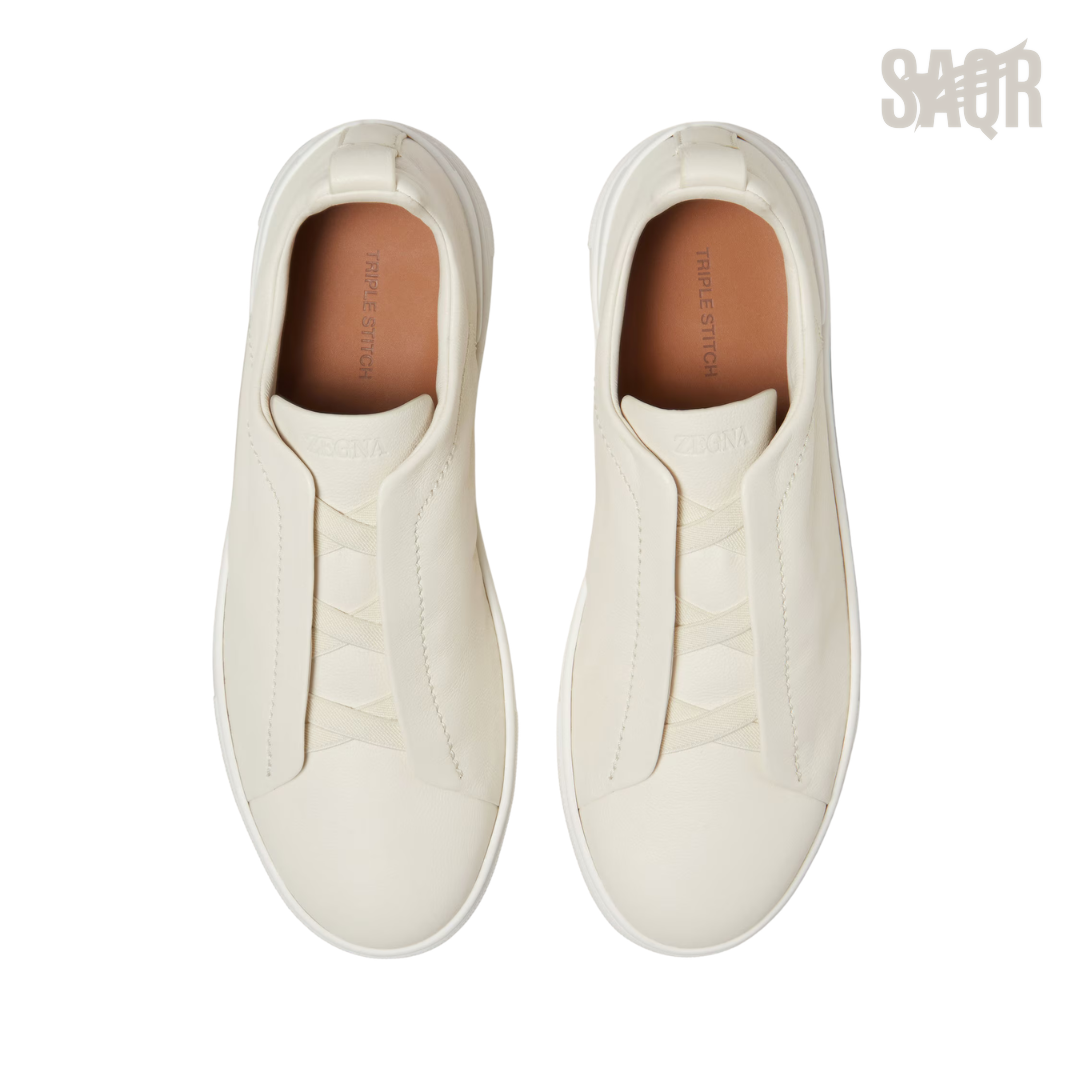 Zegna Triple Stitch Sneakers – Light Beige - View 2