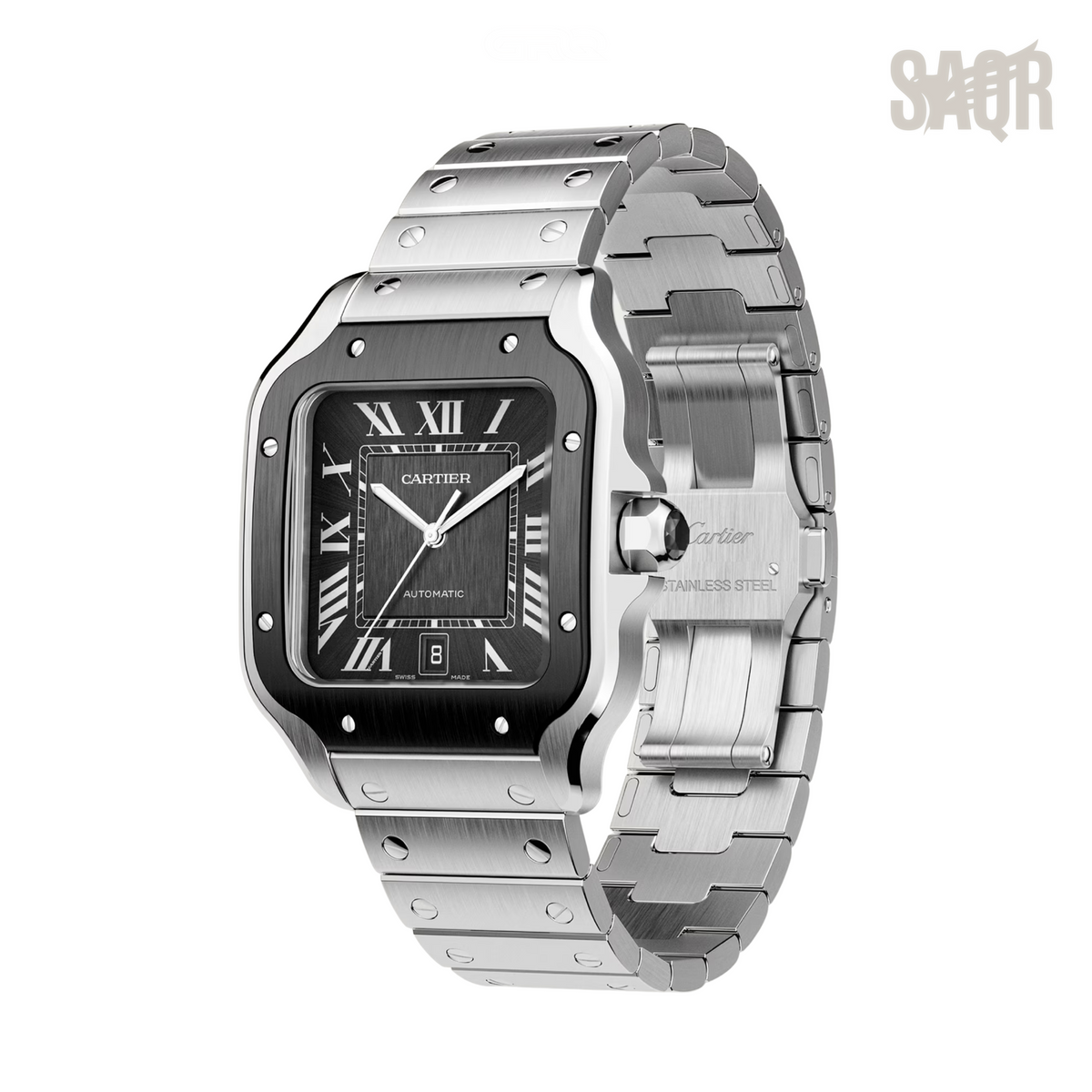 Cartier Watch | Santos de Black Sunburst Dial