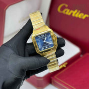 Cartier Watch | Santos de Golden Dark Blue Dial
