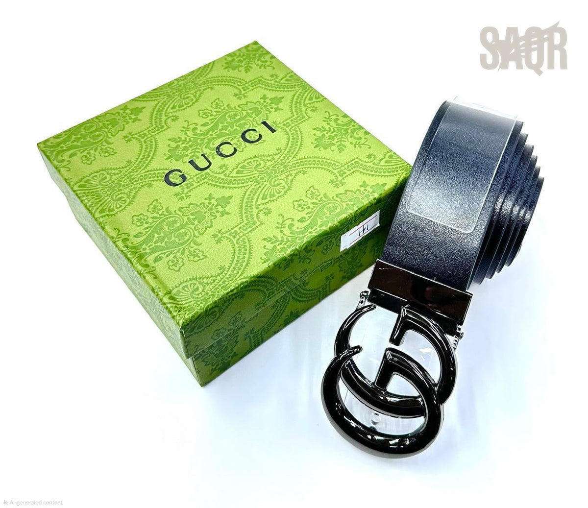 Gucci | Blondie Interlocking G Belt – Black / Silver / Black – Product Image 1