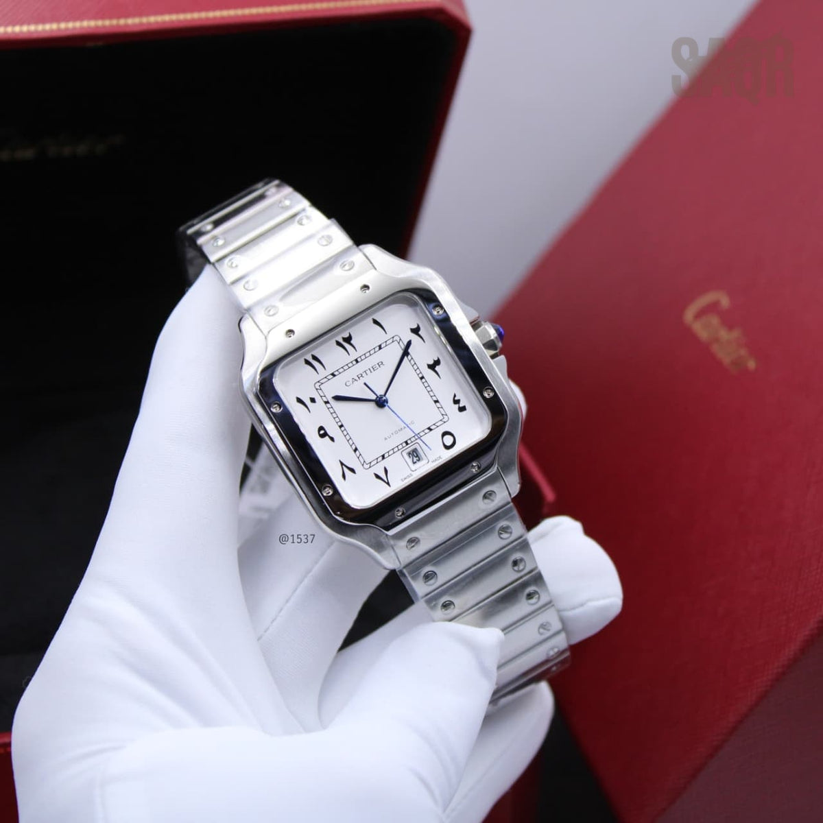 Cartier | Santos de Cartier Large Model Watch – Brown – Product Image 1