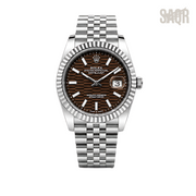 Rolex Datejust Brown Waffle Dial Silver Watch - image 1