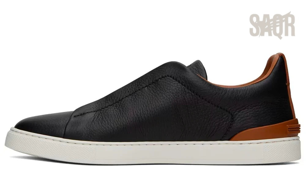 Zegna Footwear | Triple Stitch Black/Brown