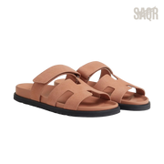 Hermès Chypre Sandals – Nude Suede - View 1