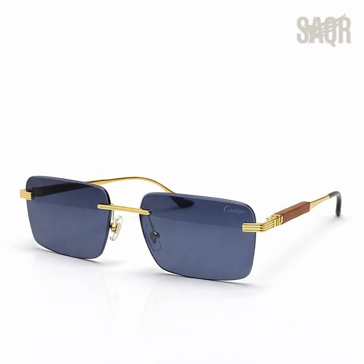 Cartier Glasses | Rimless Signature Blue Gold