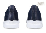 Zegna Footwear | Triple Stitch Crocodile Navy Blue