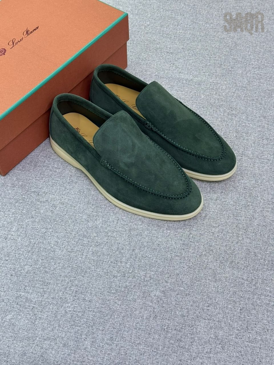 Loro Piana Summer Walk Suede Loafers – Dark Green - View 5