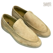 Loro Piana Summer Walk Suede Loafers – Light Beige - View 4