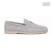 Loro Piana Summer Walk Loafers – Light Grey - View 1