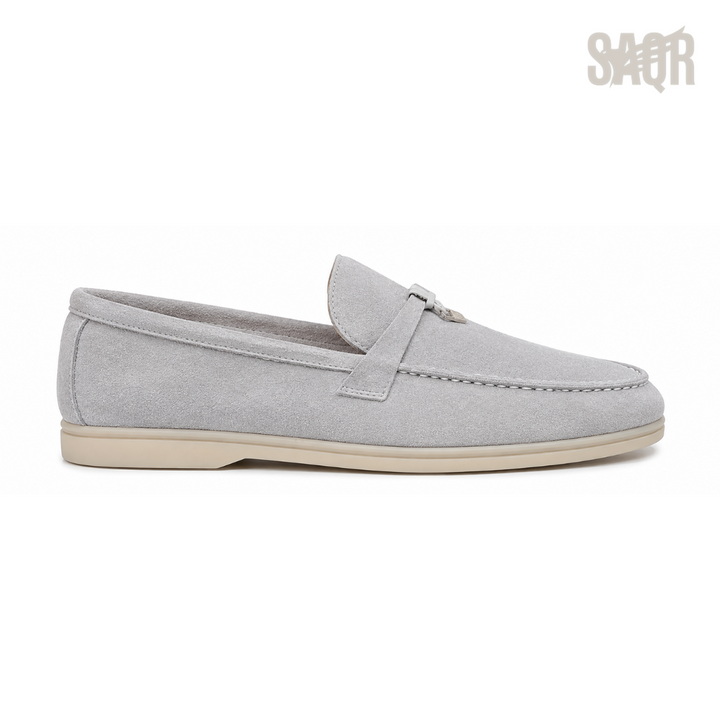 Loro Piana Summer Walk Loafers – Light Grey - View 1