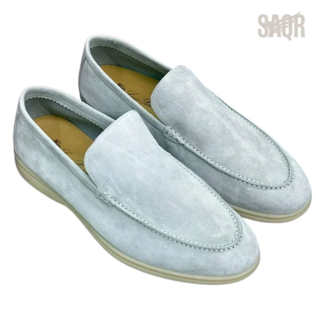 Loro Piana Summer Walk Icy Loafers – Grey - View 4