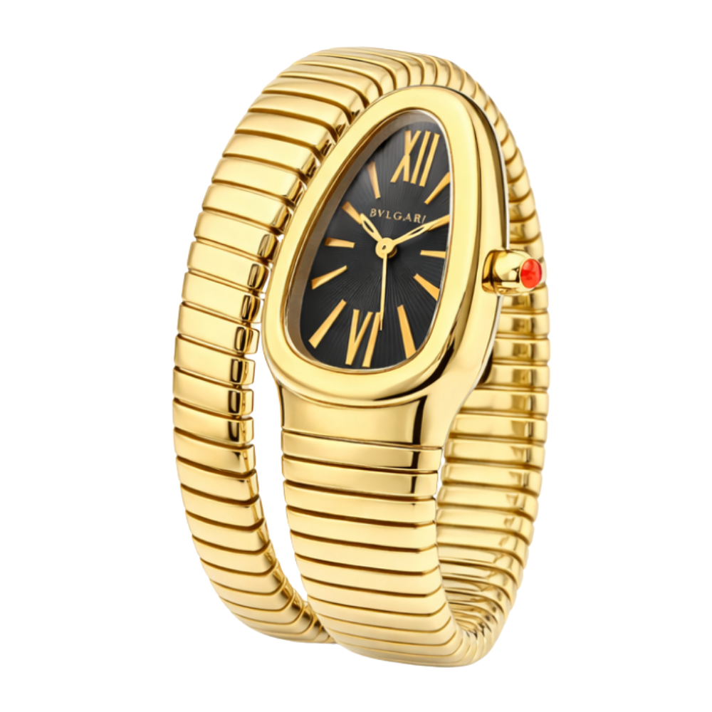 Bvlgari Watch | Serpenti Tubogas Gold Steel and Black Dial