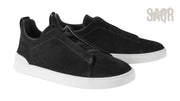 Zegna Footwear | Triple Stitch Suede Black