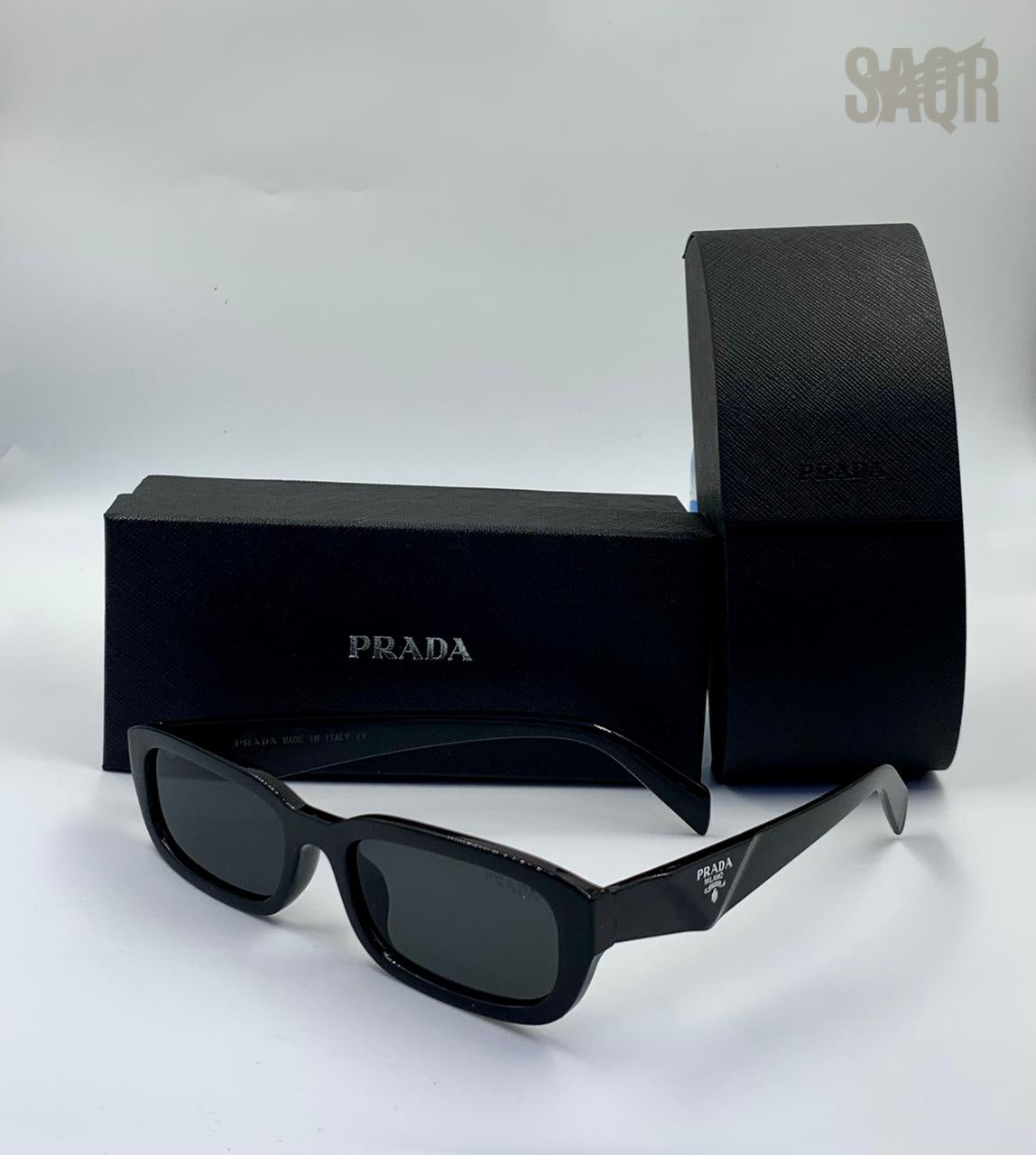 Prada | Symbole Geometric Acetate Sunglasses – Black – Product Image 1